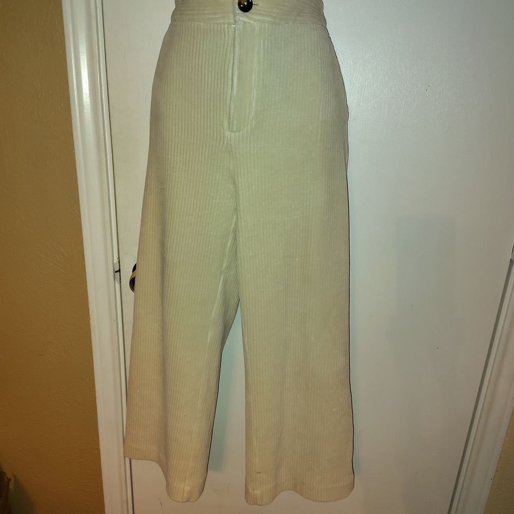 Lucy Paris Cream Corduroy Wide Leg Pants